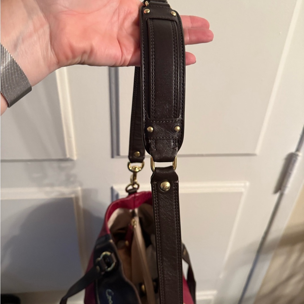 Coach Red and Brown Shoulder Bag - Picture 6 of 13